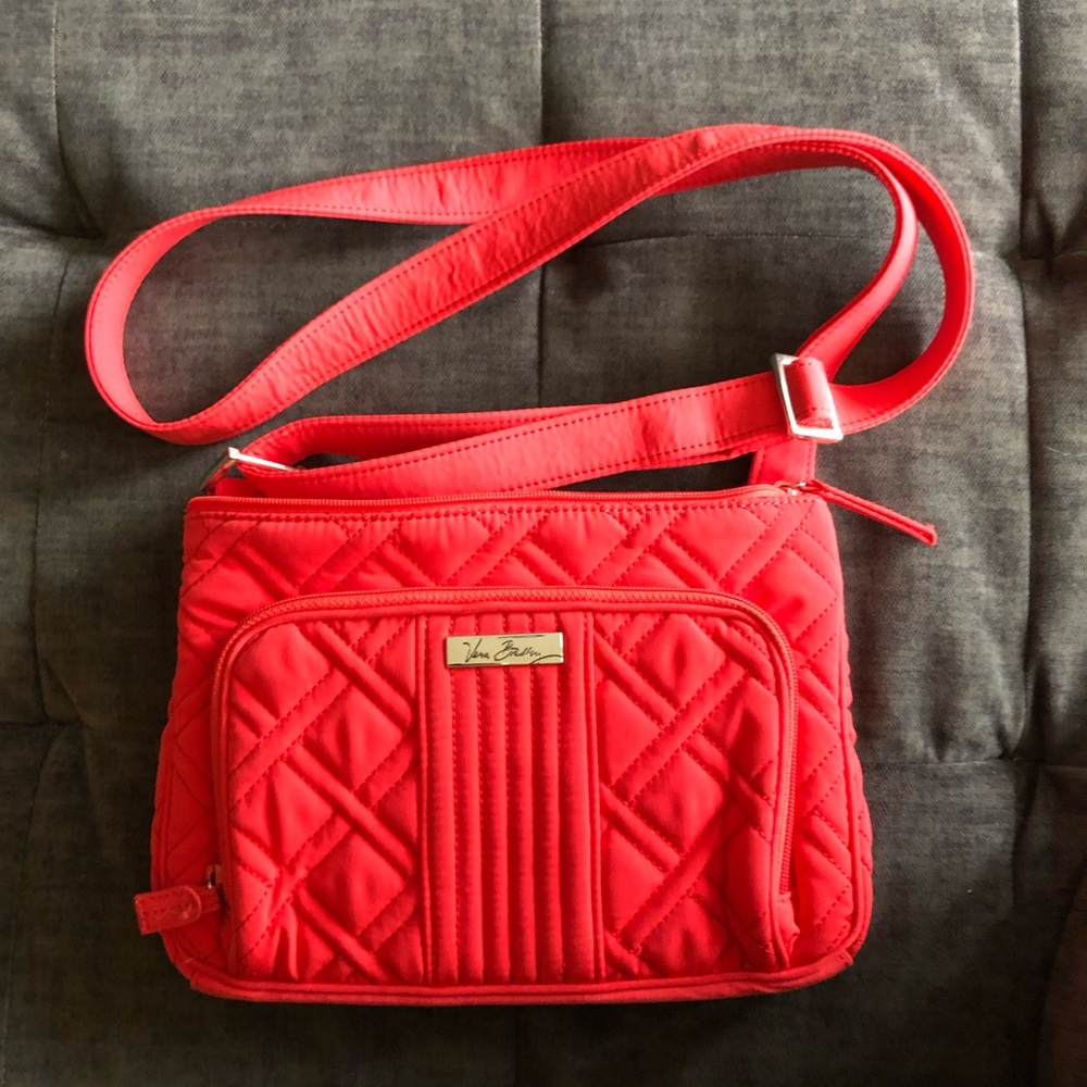 Vera Bradley Red Quilted Crossbody Bag like new
